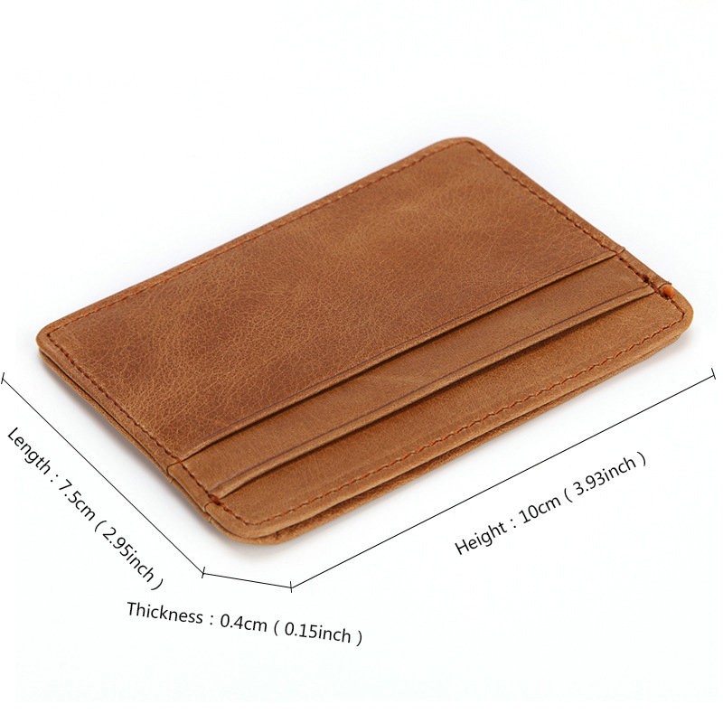 GENODERN Women and Man Genuine Leather Card Case Cowhide Slim Card Wallet Small Thin Card Package