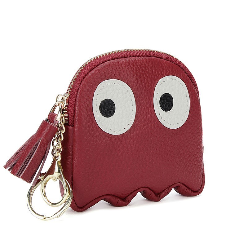 Creative Cartoon Coin Purse Mini Card Holder Female Ins Style Genuine Leather Wallet Clutch Bag Mini Key Holder for Girls Nice Gift