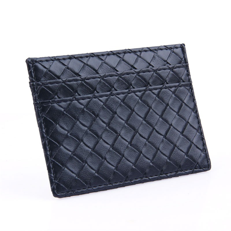 Woven Pattern Card Holder Women PU Leather Men Credit Card Organizer Slim ID Card Coins Case Business Women Wallet Unisex Wallet