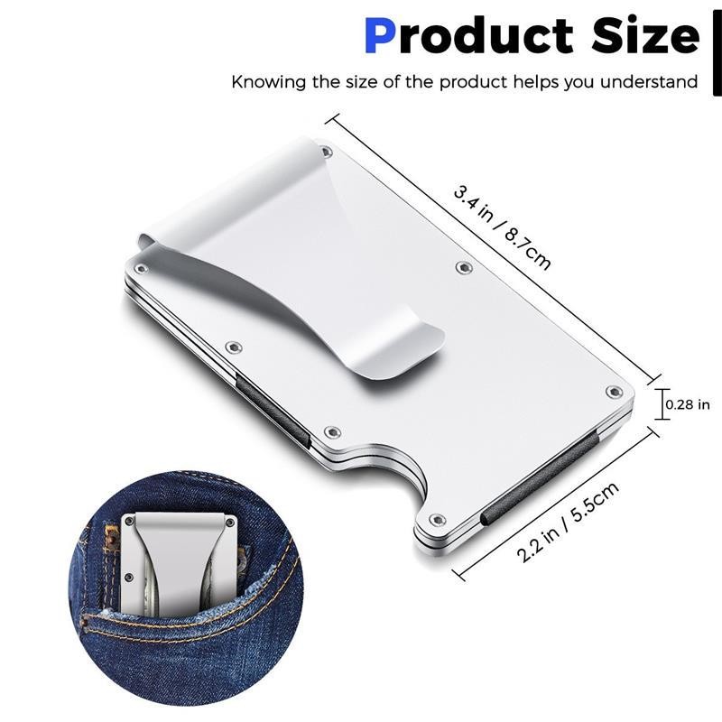 Rfid Card Holder Wallets Men Women Slim Thin Metal Wallet Small Size Male Money Bags Small Black Wallet Wallet for Men 2021