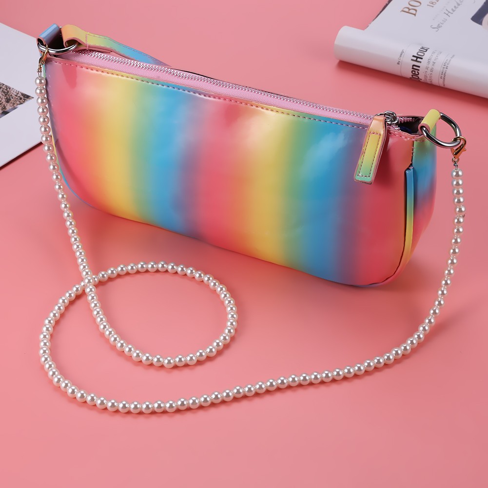 100/120cm Pearl Bag Strap Handbag Handles DIY Purse Replacement Long Beaded Chain For Shoulder Bag Straps Pearl Webbing