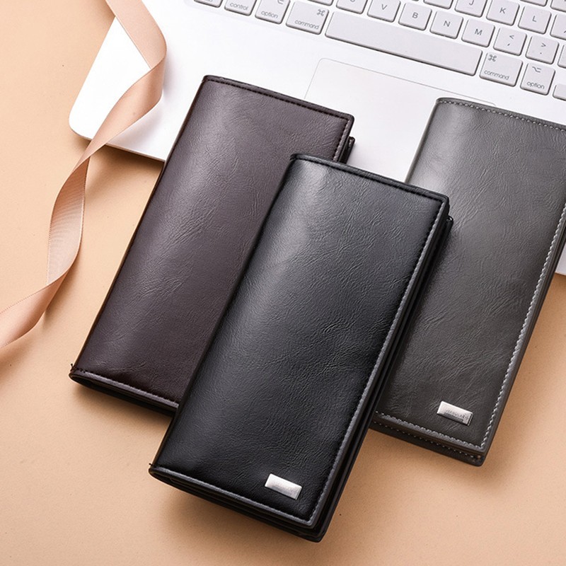 Fashion Long Section Wallets For Men Famous Brand Coin Bag High Capacity ID Wallet Purse Zipper Clutch Mobile Phone Bag Clutch