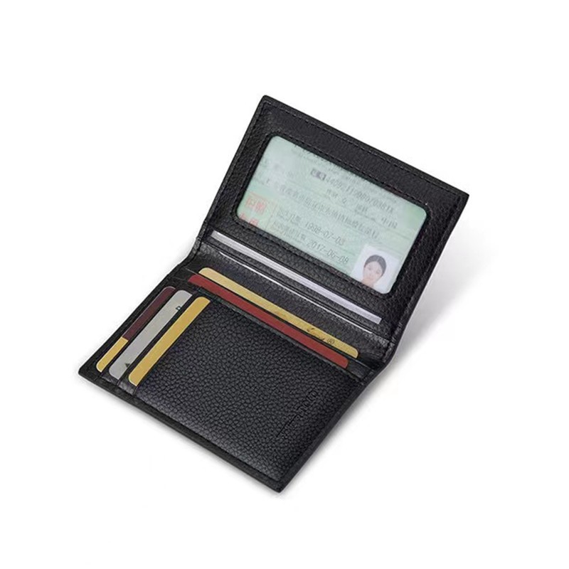 Mens Wallet Genuine Leather New Driver's License Case Card Holder Men's Small Leather Vertical Cowhide Slim Wallet Purse