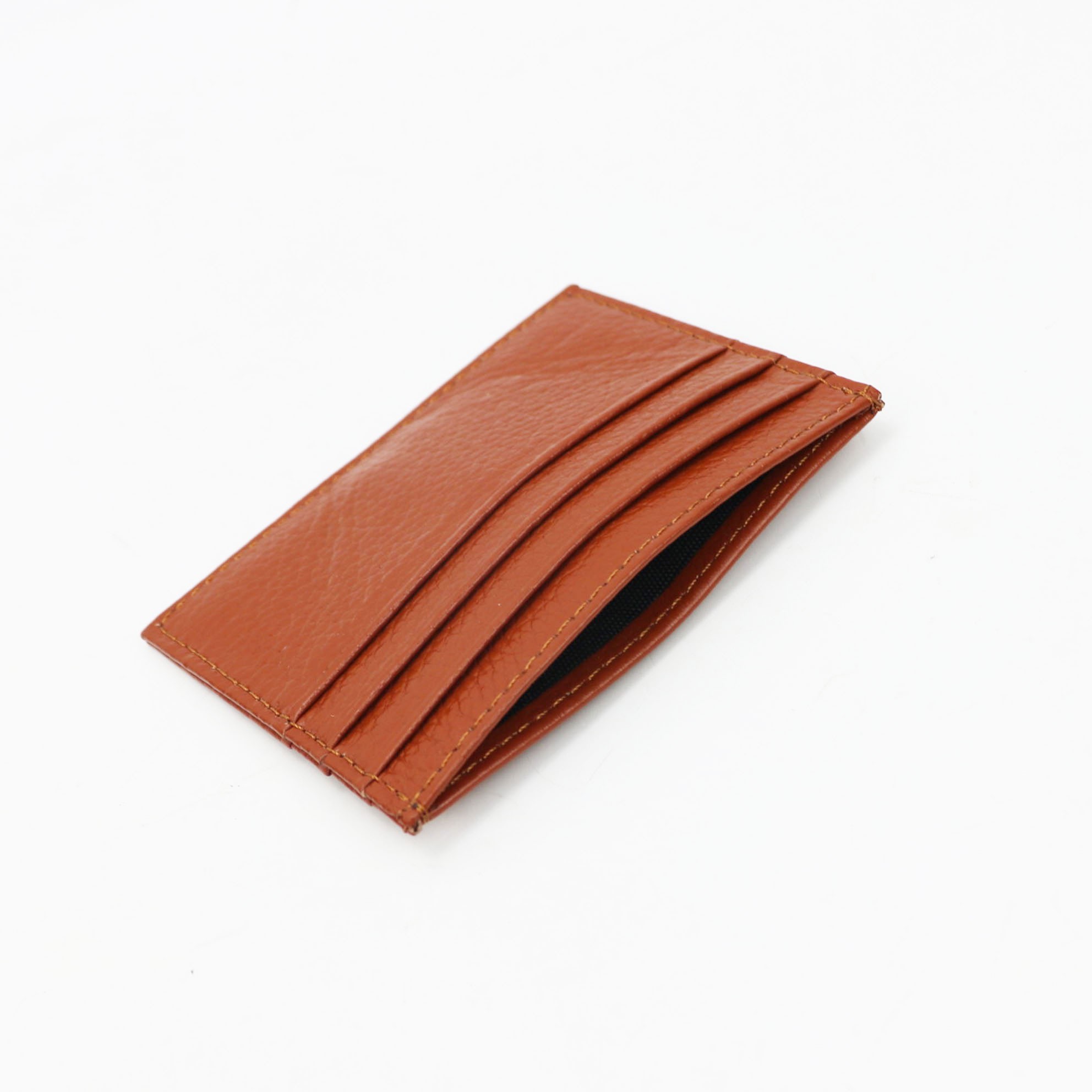 Free Custom Leather Card Case 100% Cowhide Credit Card Holder Mini Wallet Men Women Pocket Card Wallet With 6 Card Slots