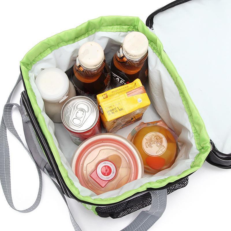 Double layer ice pack waterproof and leak-proof insulation bag multifunctional nylon cloth portable lunch bag fresh lunch box