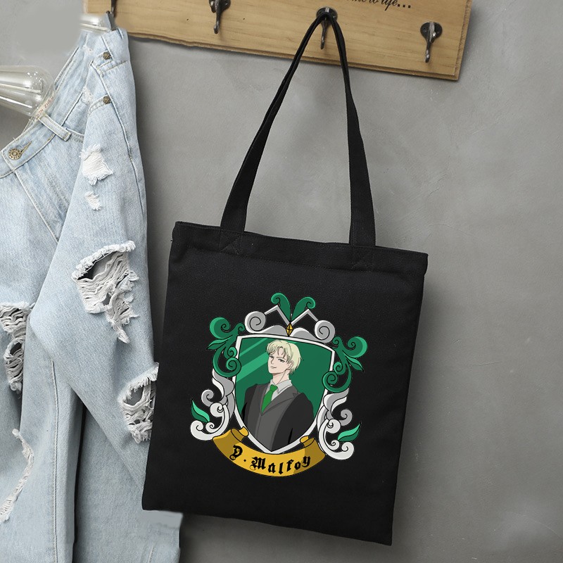 Draco Malfoy Shopping Bags Shopper Travel Bags Canvas Woman Tote Mom Designer Canvas Bags Cheap Printed Shopping Tote