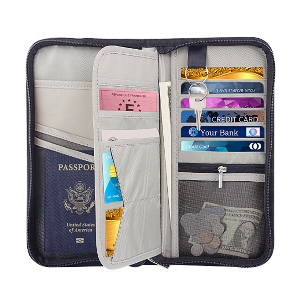 Travel Wallet with RFID Lock, Family Passport Holder, Passport Holder, Document Organizer, for Cards/Tickets