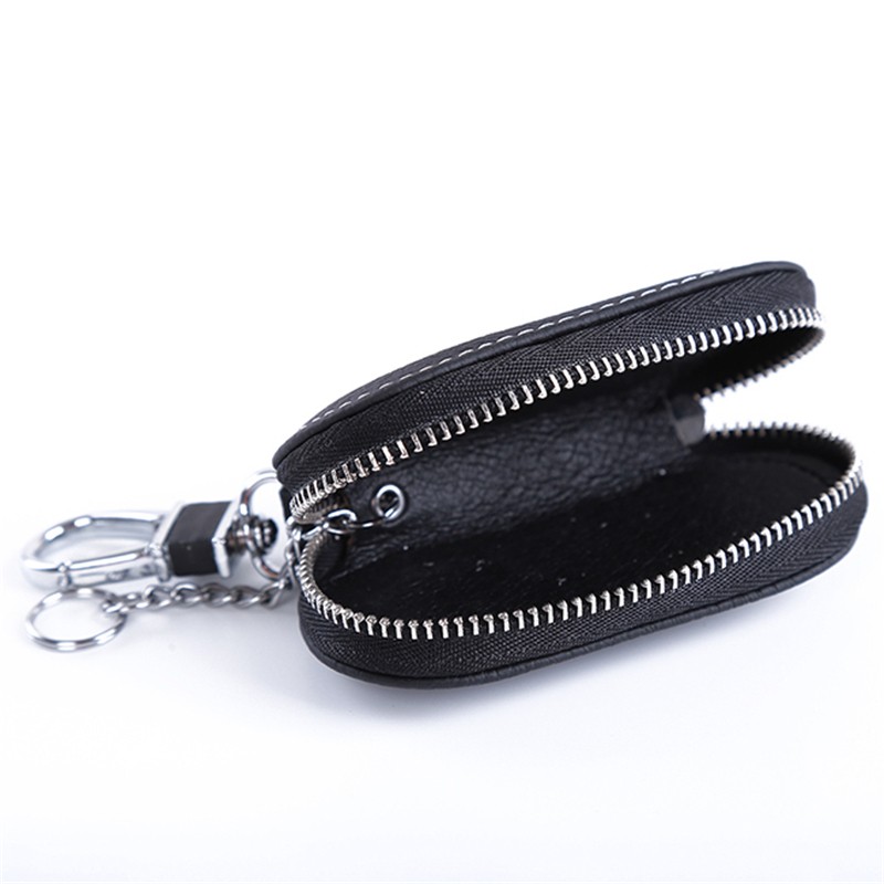 Men Leather Car Key Wallet Nanny Key Holder Organizer Key Chain Women Zipper Key Case Unisex