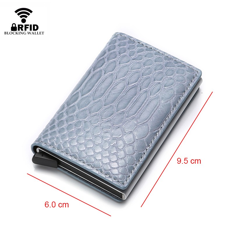 RFID Women Credit Card Holder Aluminum Metal Wallet Ladies Small Slim Business ID Card Holder Card Holder Bag Card Holders Pass Holder