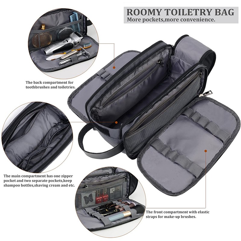 Travel Business Toiletry Bag Waterproof Shaving Toiletry Kit for Men Women Shower Bathroom Makeup Toiletry Organizer Handbag