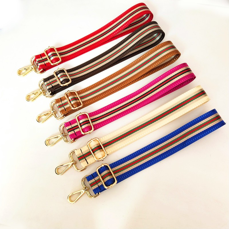 3.8cm Shoulder Strap Width 80~130cm Adjustment Belt Bag Vertical Stripe Design Contrast Color Bag Webbing Accessories