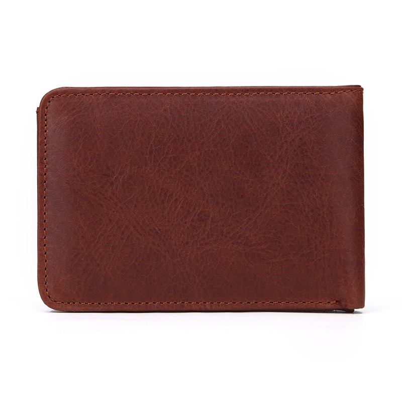 GENODERN Casual Small Wallet for Men Genuine Leather Male Slim Short Wallets Small Wallet with Card Holder Pocket Wallets