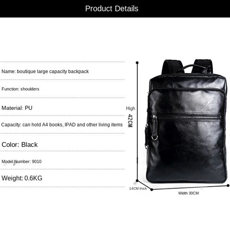 2021 Fashion PU Leather Male Bag Travel Backpack Mochilas School Mens Leather Business Bag Large Laptop Shopping Travel Bag