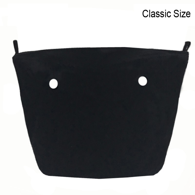 Classic Mini Size Waterproof Solid Canvas Insert Inner Liner Insert Zipper Pocket For Obag O Bag Silicone Handbag Bag