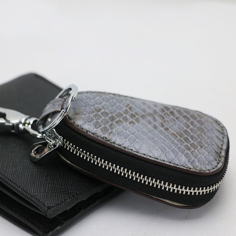 Customized Genuine Snake Leather Car Key Wallet Holder Men Luxury Car Key Ring Unisex Key Holder for Car