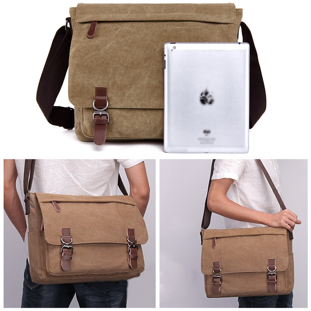 MARKROYAL - Men's Canvas Shoulder Bag, High Quality Laptop Shoulder Bag