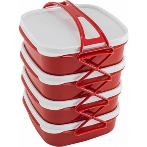 Food Lunch Box Office School Camping Picnic Plastic 4pcs Various Color Storage Lunch Dinner High Quality