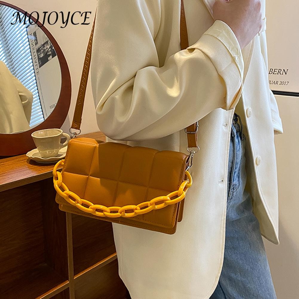 Women Shoulder Bags Fashion PU Leather Underarm Bags Pure Color All-Match Lattice Style Shopping Bags Designer Clutch