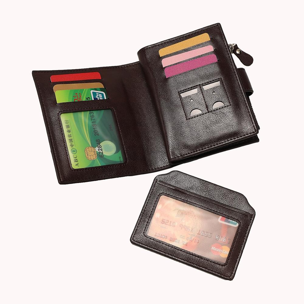 Faux leather men's long wallet, high quality men's card holder wallet with zipper