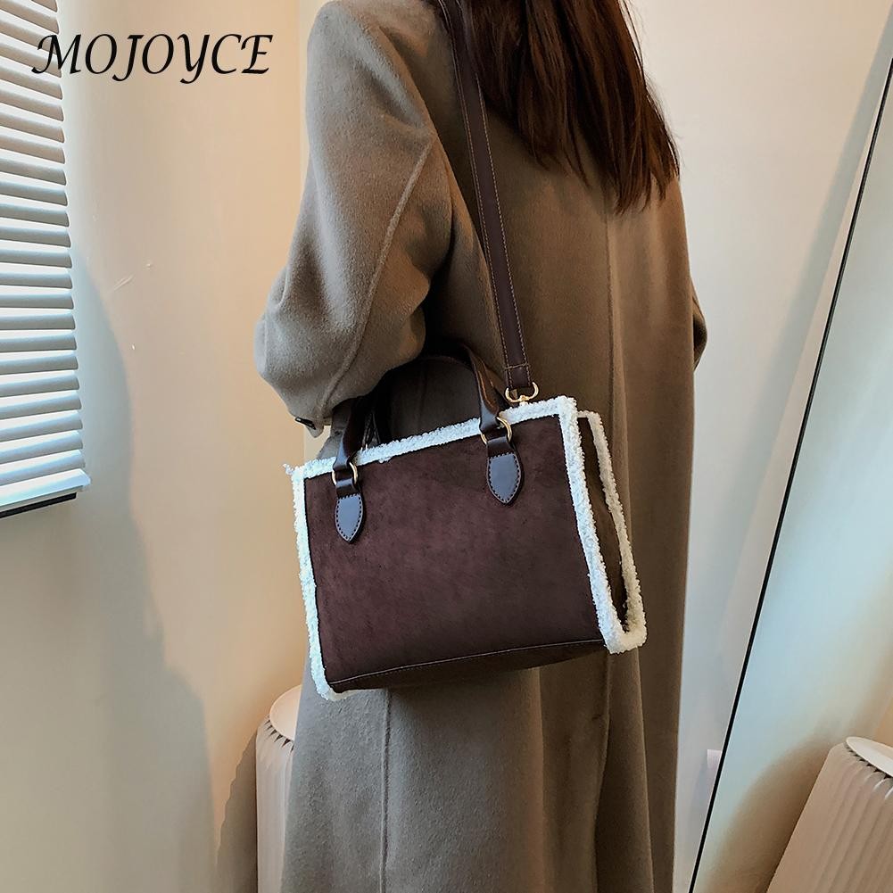 Women Shoulder Bags Winter Fashion Faux Lamb PU Small Zipper Shoulder Bag Everyday Crossbody Bag For Shopping Travel