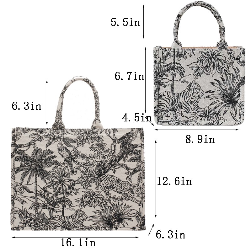 2022 women luxury shoulder bag designer handbag fashion girls jacquard embroidery female shopper canvas brand designer tote bags