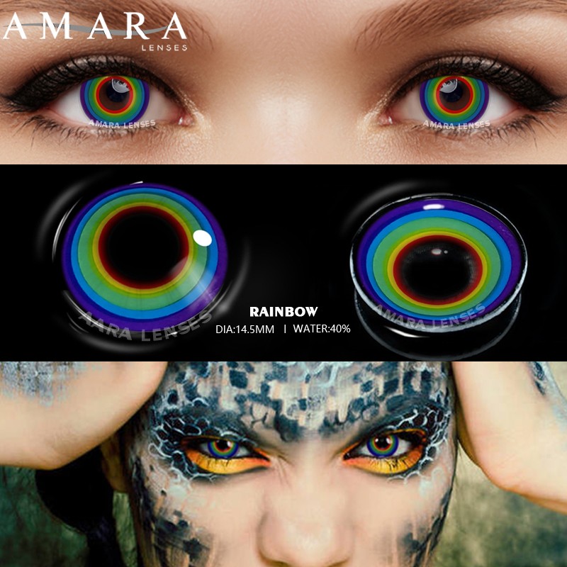 Amara Colored Contact Lenses For Eyes Anime Cosplay Colored Lenses Blue Purple Multicolor Contact Lenses Makeup Beauty