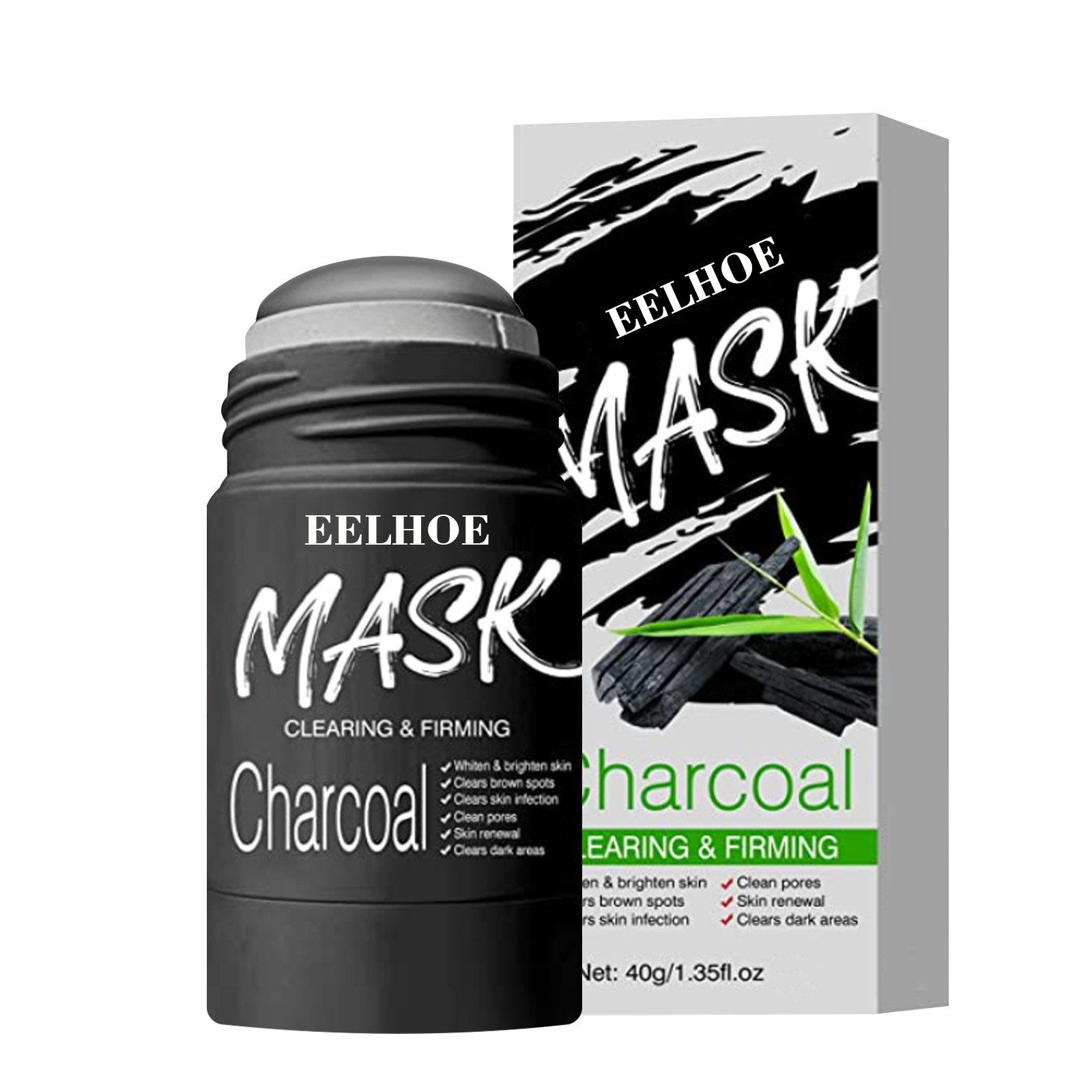 1pc Green Cleansing Stick Green Tea Purifying Mask Mud Stick Mask Oil-control Anti-Acne Eggplant Whitening Skin Care Facial Mask