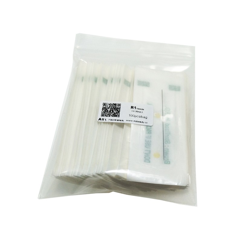 100pcs Disposable Sterile Professional Tattoo Needles 1RL 0.18mm 0.3mm 0.35mm 0.4mm Permanent Makeup Machine Needles Agulha