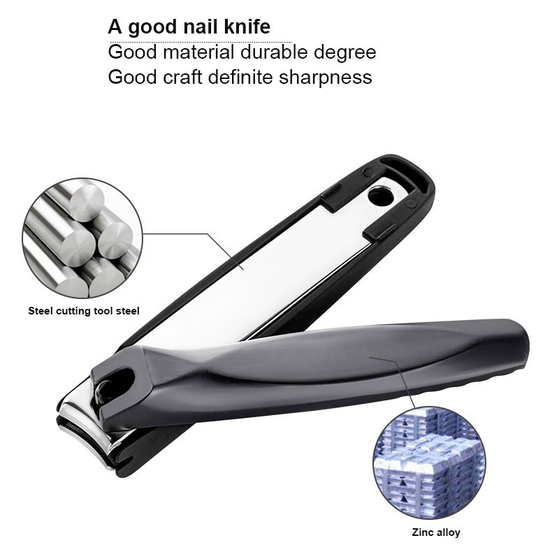 Foldable Portable Stainless Steel Nail Toe Cutter Trimmer Scissors Anti Nail Splash Bevel Cutting Design Manicure Pedicure Tools