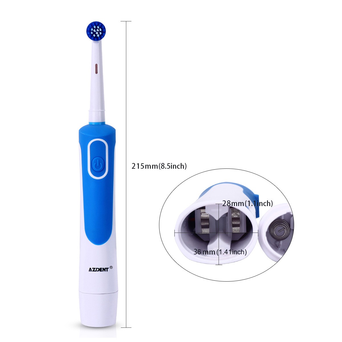 AZDENT AZ-2 Pro Electric Toothbrush Advanced Rotary Oral Hygiene With 4 Replacement Heads Gift