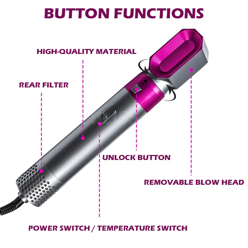 Hair Curler Styler Dryer Brush 5 in 1 Hair Straighteners Blow Dryer Professional Hair Styling Tools Salon Curling Iron Hot Comb