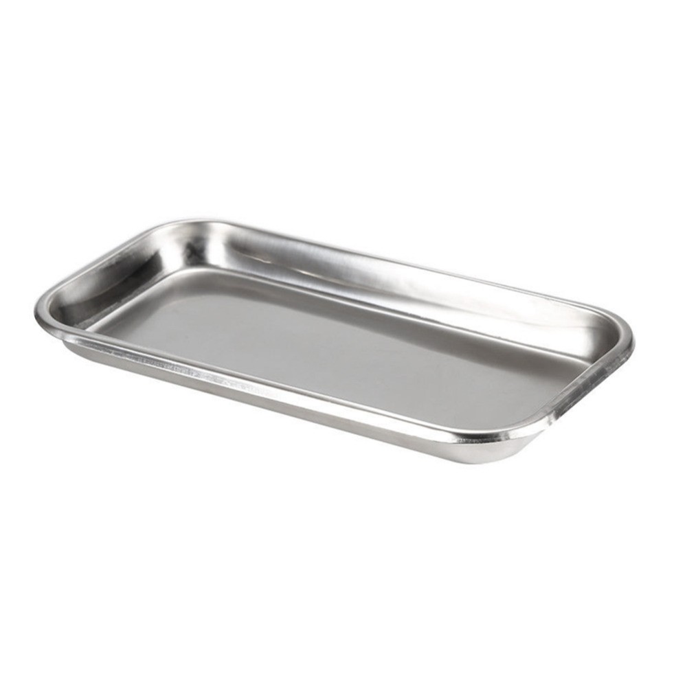 1pc Stainless Steel Cosmetic Storage Tray Nail Art Equipment Plate Doctor Surgical Dental False Nail Tray Dish Tools