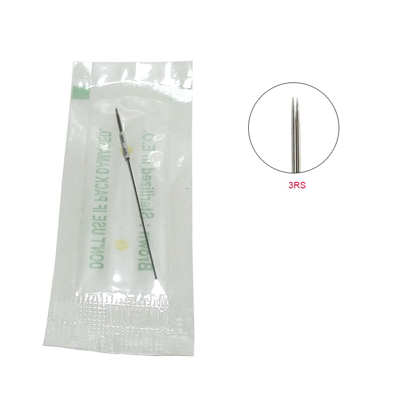 3RL 3RS Tattoo Needle R3 Disposable Sterilize Permanent Makeup Needles 0.35mm X 50mm Eyebrow Machine Round 3 Agulha PMU Agujas