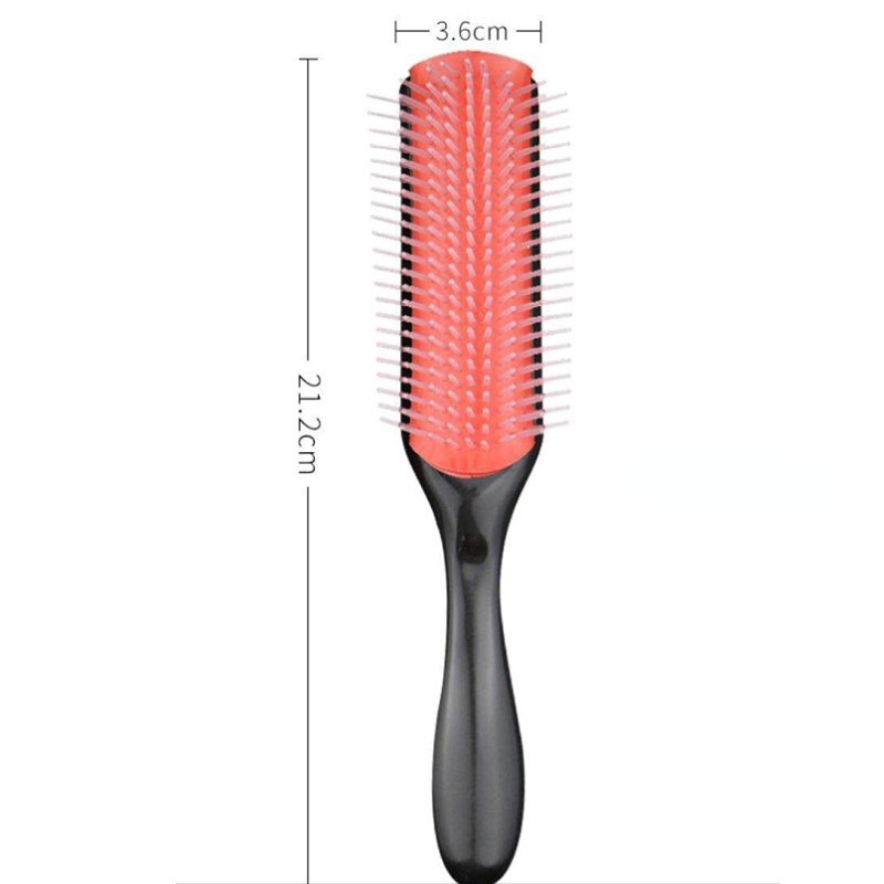 9-rows Detangling Hair Brush Denman Detangler Brush Scalp Massager Straight Curly Wet Hair Comb