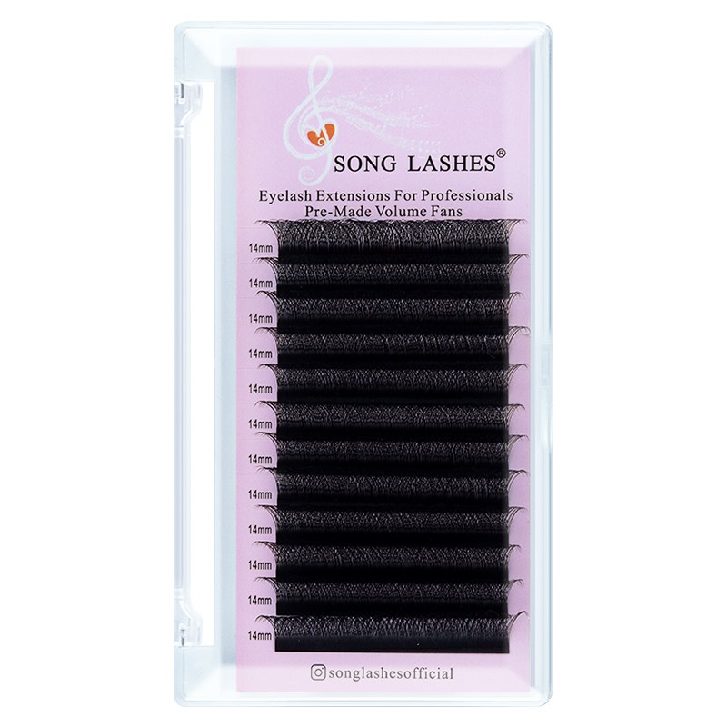 Sung Lashes C D Curl 8-15mm Time Saving Fans Pre-made 3D Lash W Shape Eyelash Extension for Professional and Matte Soft Natur