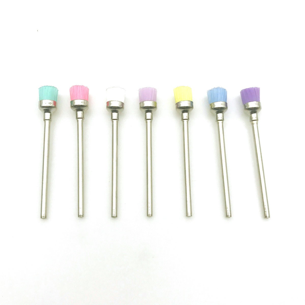 7pcs Nail Art Dental Drill Bit Teeth Cleaning Brush Colorful Bowl Polisher Brush Manicure Accessories Brush Set