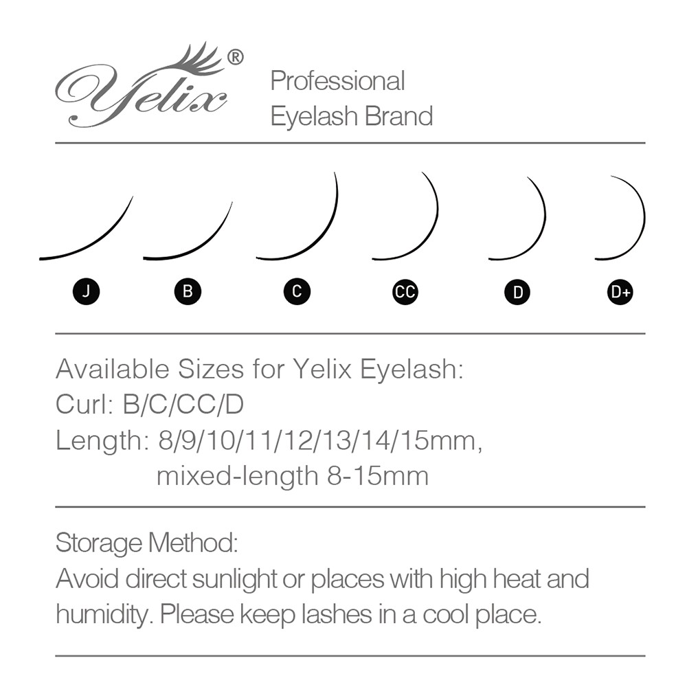 Yelix- Brown False Eyelashes Extensions, Individual Eyelashes, Natural Eyelash Extensions, 16 Lines