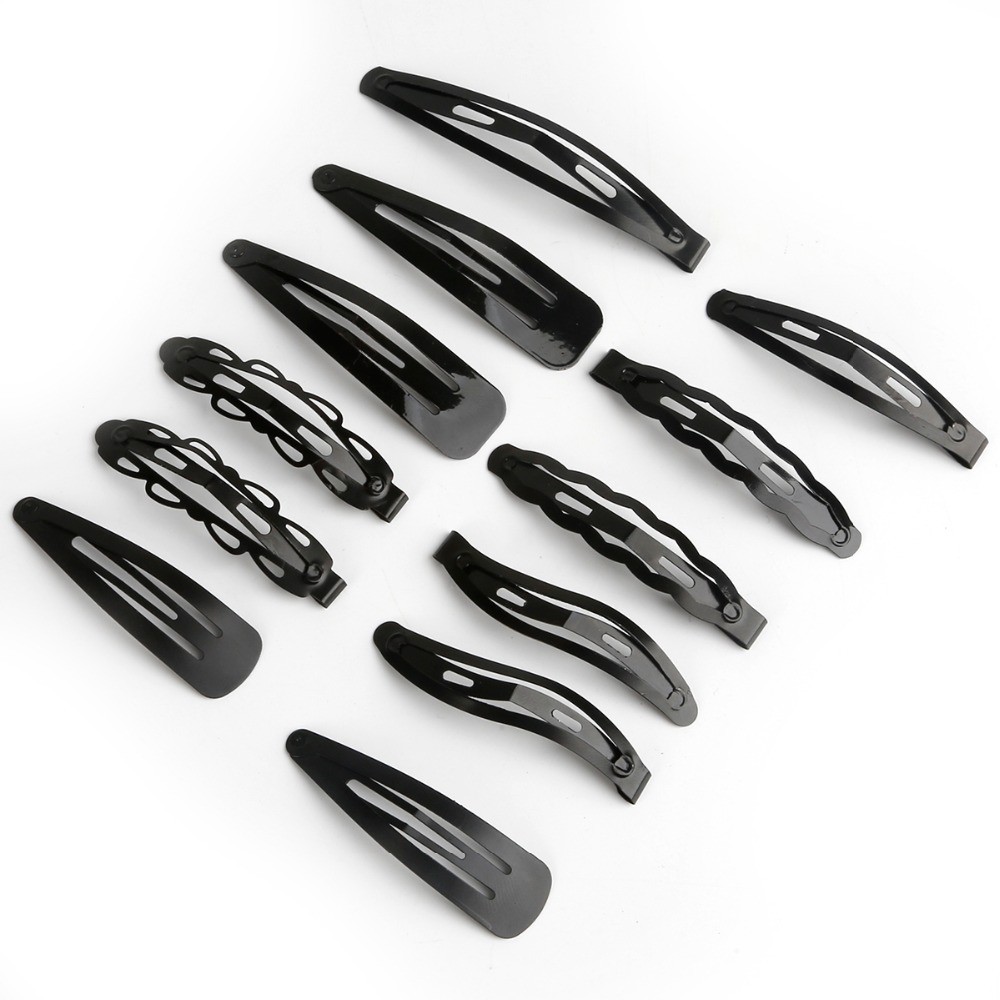 Black Sample 12pcs/set Metal Hair Barrettes Hairpins BB Headbands Hair Clip for Girls Womens Hairgrips Hair Styling Accessories