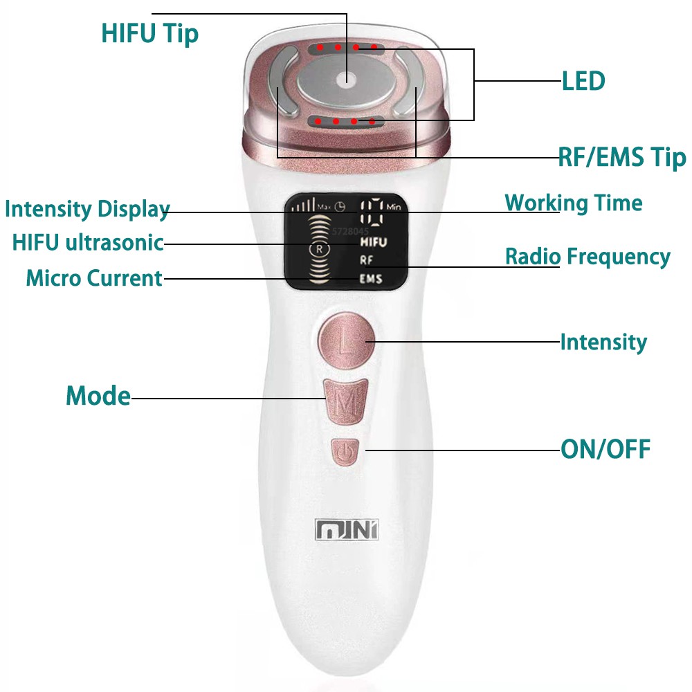 New High Intensity Focused Ultrasound Ultrasound Machine RF Fadiofrecuencia EMS Microcurrent Lift Firm Skin Tightening Wrinkle Skin Care Product