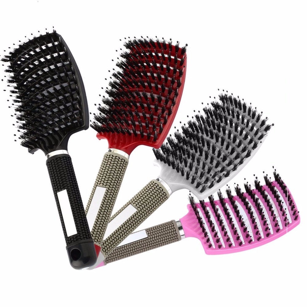 Scalp Massage Comb For Women, Bristles And Nylon, For Wet Or Curly Hair, Detangling Hair, For Hairdressing Salon