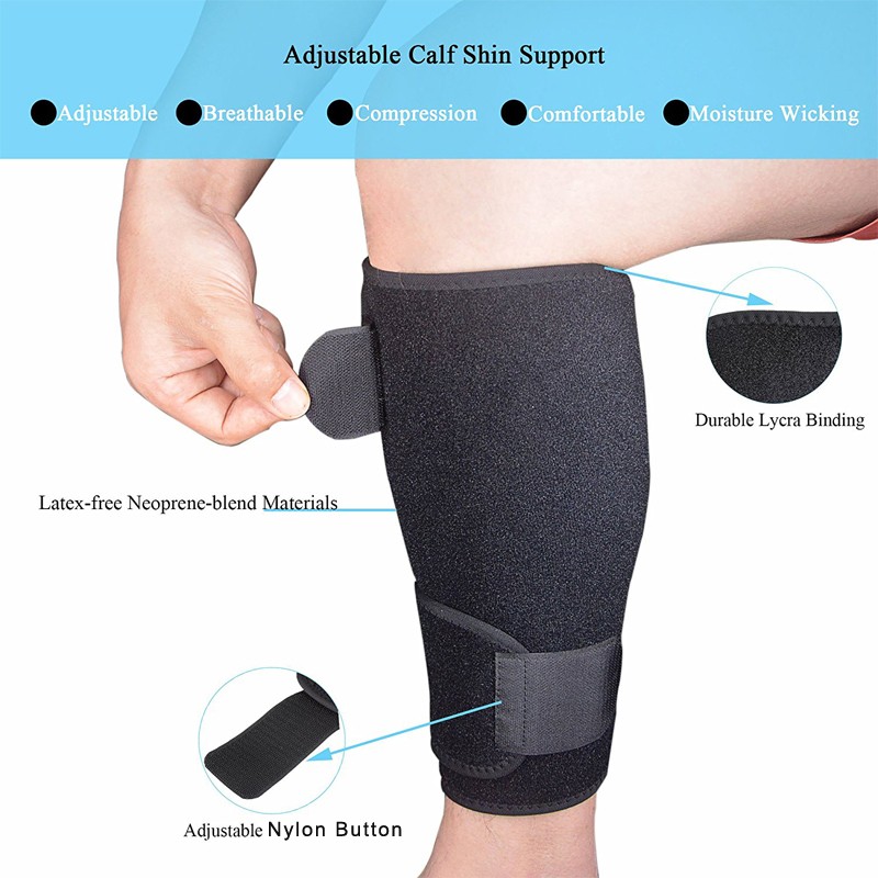 Tcare 1pc Leg Brace Ripped Muscle Shin Splint Brace Lower Leg Neoprene Runners Injury Strain Tear Splints Calf Compression Sleeve