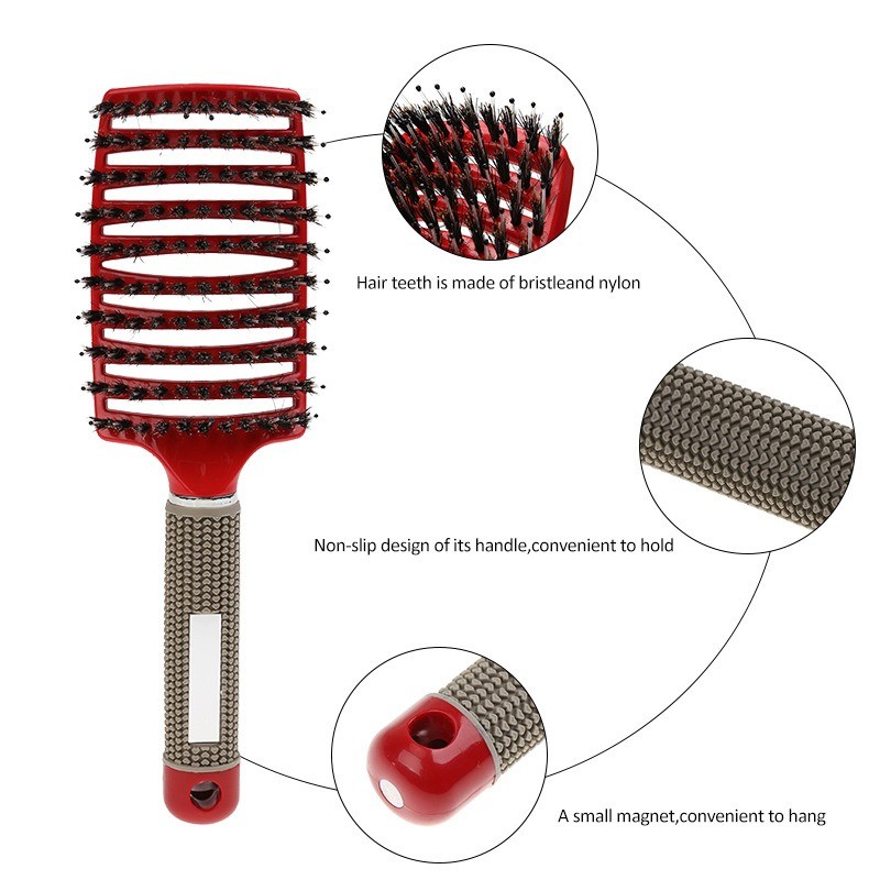 Hair Brush Scalp Massage Comb Bristle & Nylon Hair Brush Women Wet Curly Detangling Styling Tools for Salon Barber Hair Styling Brush