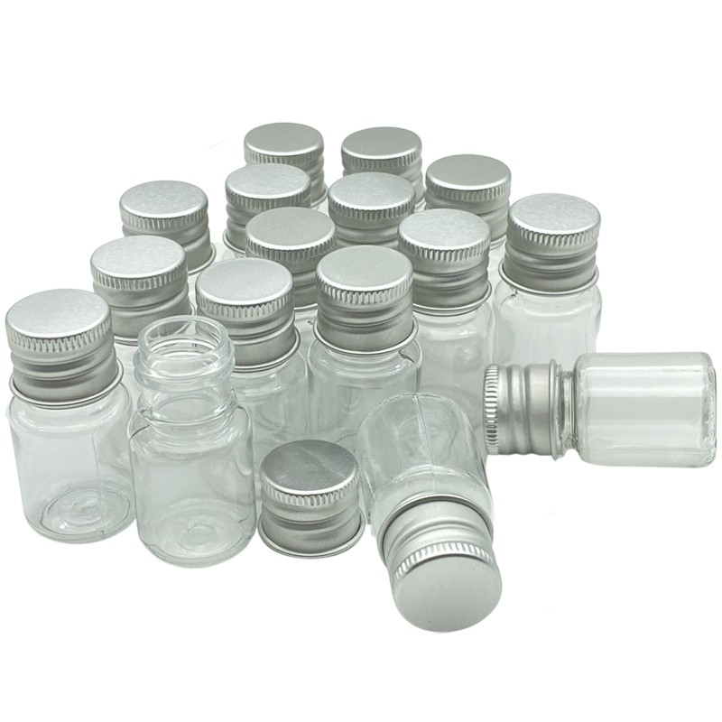 50pcs 5ml Plastic Bottles Jar With Aluminum Lid Tobacco Herb Storage Box Cigarette Smoking Box Kitchen Accessories Jars