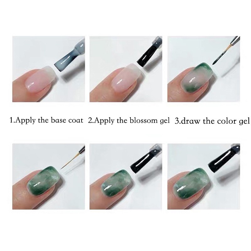 15ml Clear Blossom Gel Nail Polish Gradient Blossoming Smock Effect Watercolor Nail Gel Soak Off UV Functional Nail Gel