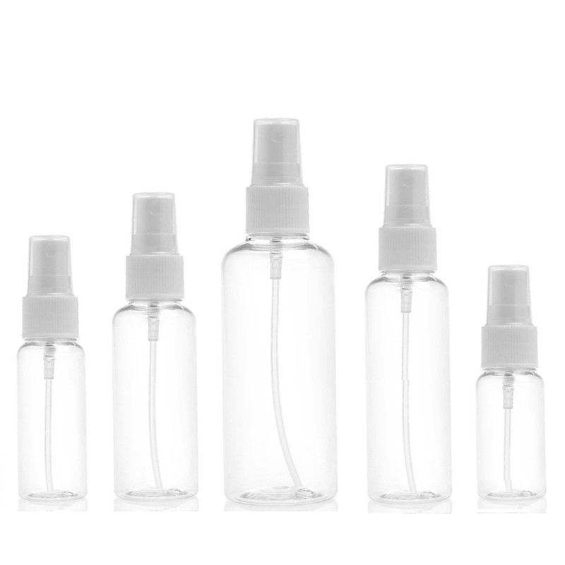 100pcs Clear Plastic Empty Spray Bottle 10ml/20ml/30ml/50ml/60ml/100ml Refillable Vial