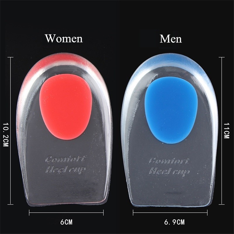 1 Pair Soft Silicon Gel Heel Support Cushion Cup Foot Care Tools Insoles Pads Shock Pad Orthotic Insole Increase Plantar