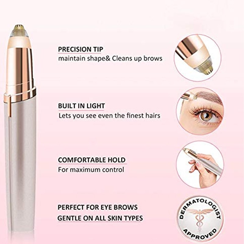 Women Electric Eyebrow Trimmer Usb Rechargeable Eye Brow Epilator Mini Lipstick Shaper Shaver Painless Shaving Face Hair Remover