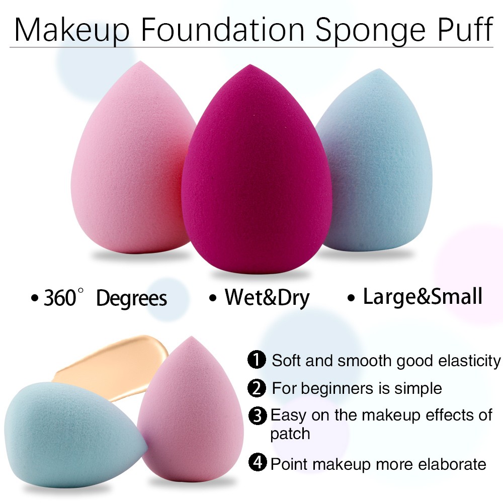 10/20/50pcs Cosmetic Puff Women Foundation Makeup Sponges Beauty Face Cosmetic Blending Sponges Water Drop Shape Makeup Puffs