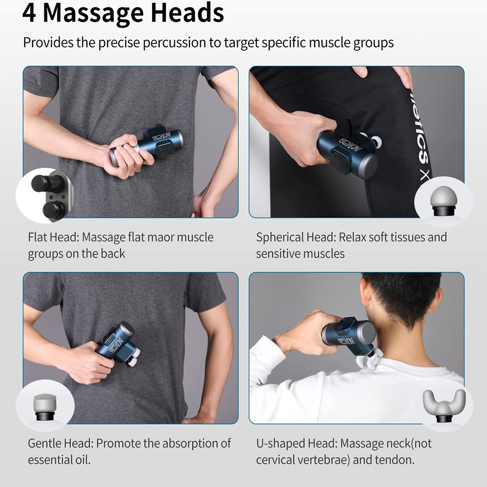 KICA 3 Double Head Massage Gun Electric Body Massager Professional Muscle Percussion Fitness Massager Pain Relief Relaxation