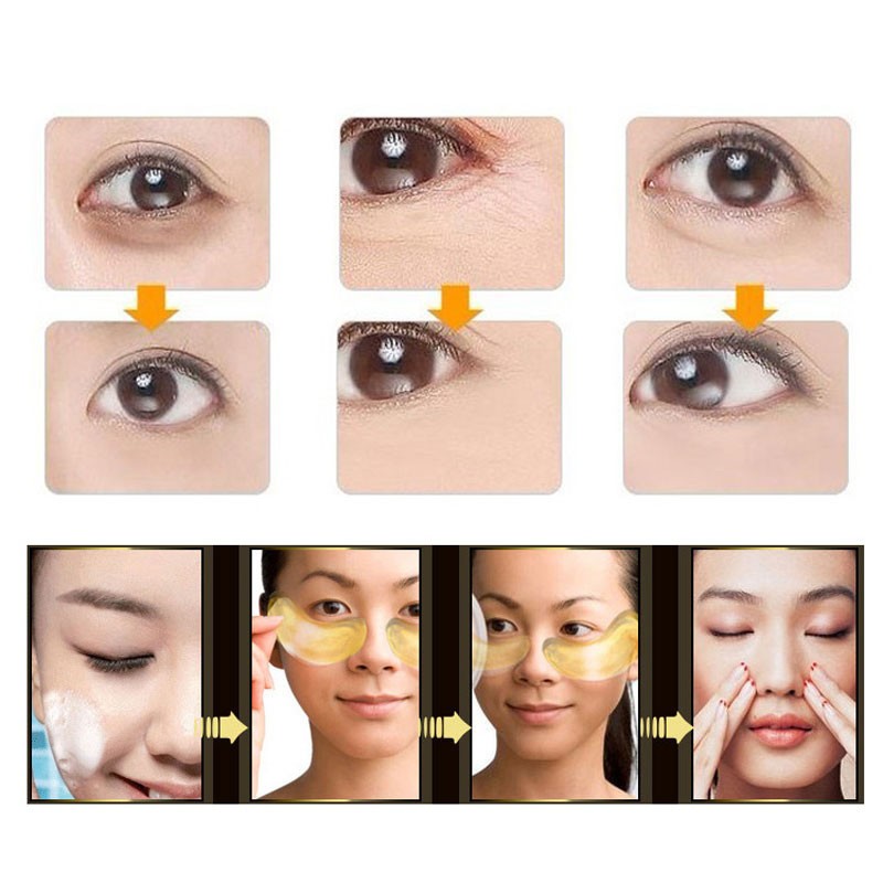 200pcs=100Pairs Korean Cosmetics Beauty 24K Crystal Collagen Golden Eye Mask Anti Aging Acne Moisture Patches Eye Skin Care